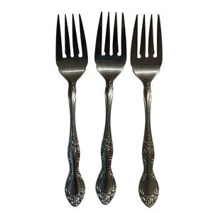 Lot of 3 Reed & Barton Rebacraft CANDACE-ANDREA Stainless Salad Forks 6 3/8"